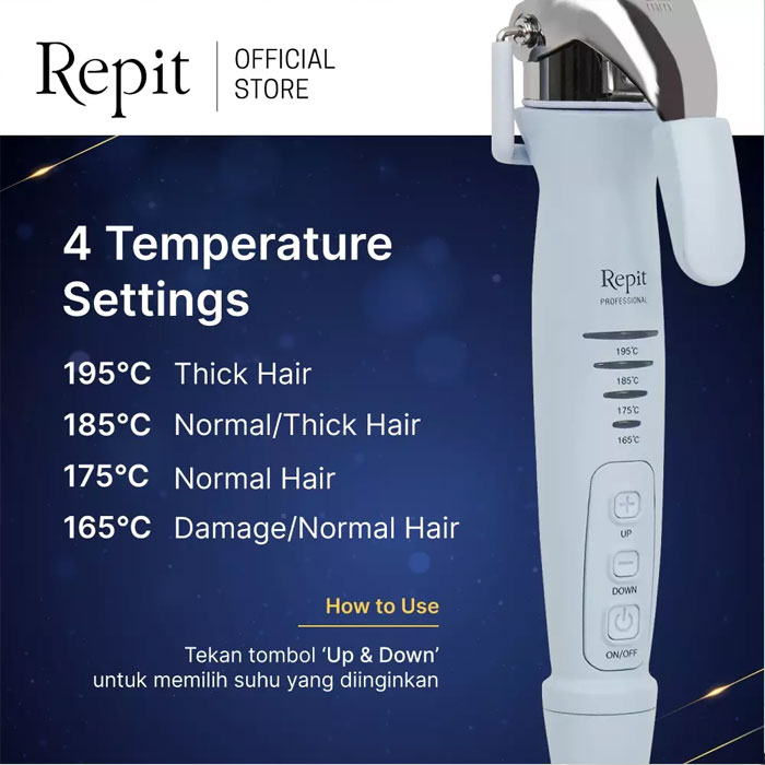 Repit Catokan Rambut P-Curling Iron 36MM - Powder Blue